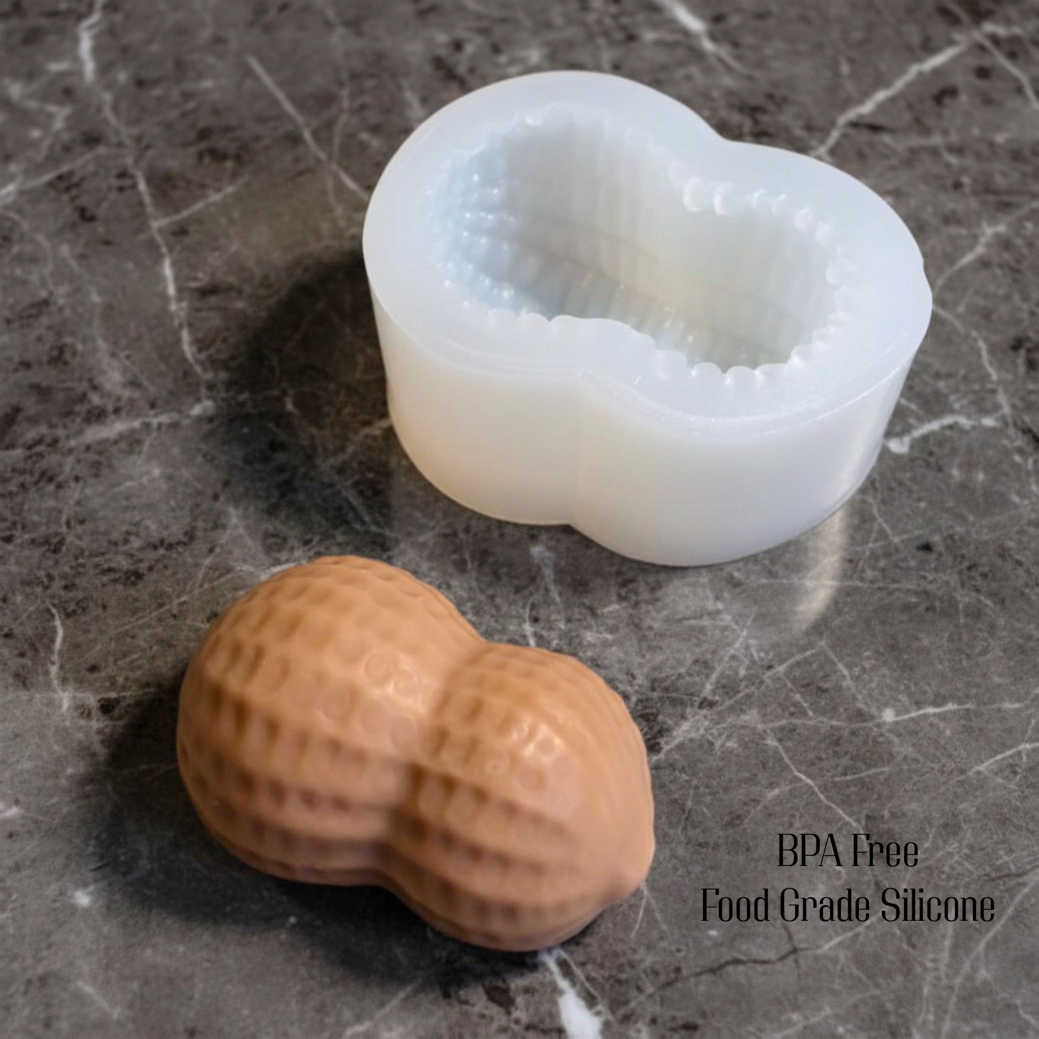 Realistic Peanut Silicone Mold, Food-Grade BPA-Free, 3x1.75 Inch, 100ml, for Chocolate, Mousse,  Baking Tool for Viral Fruit-Shaped Pastries Bakery Supply